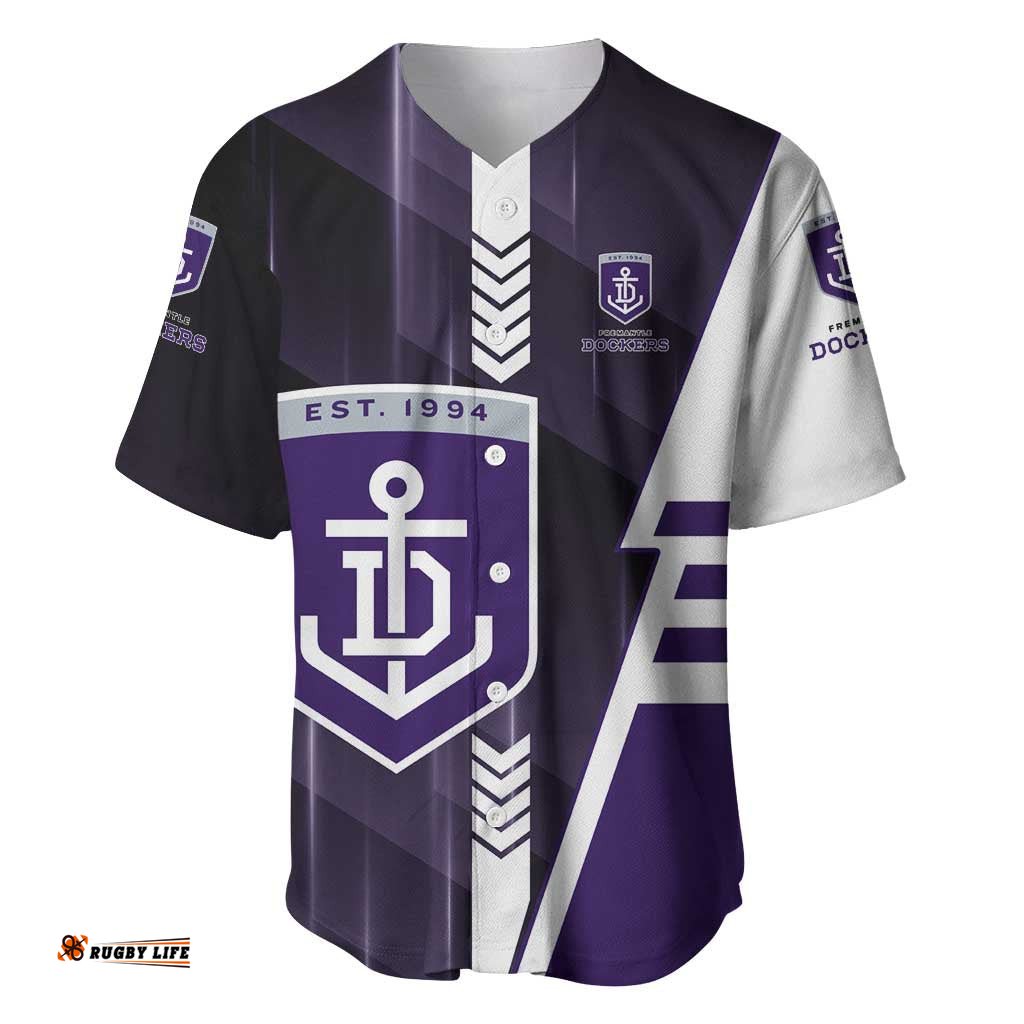 Personalized Fremantle Dockers Baseball Jersey Modern Geometric Sports Graphic Style TS04