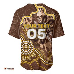 Custom Hawks Football Baseball Jersey Aboriginal Dot Art Pattern DT05