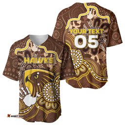 Custom Hawks Football Baseball Jersey Aboriginal Dot Art Pattern DT05