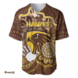 Custom Hawks Football Baseball Jersey Aboriginal Dot Art Pattern DT05
