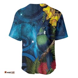 Tui Bird New Zealand Starry Sky Baseball Jersey Maori Koru LT7
