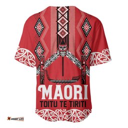 Toitu Te Tiriti Waitangi Baseball Jersey Red Wharenui House LT9