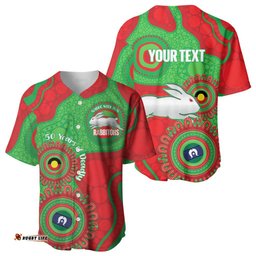 Rabbitohs NAIDOC Week 2026 Personalised Baseball Jersey 50 Years of Deadly Aboriginal Art LT14