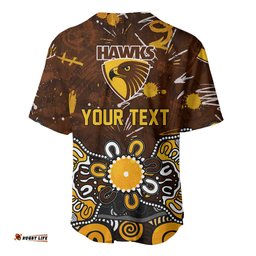 Personalized Hawthorn Hawks Baseball Jersey Aboriginal Dot Painting Graffiti Style TS04