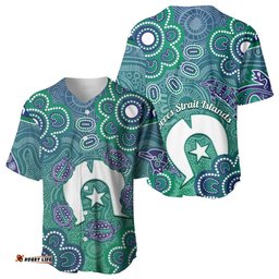 Sea Turtle Torres Strait Islands Baseball Jersey Pacific Indigenous Australian Oceanic Dot Art TS04