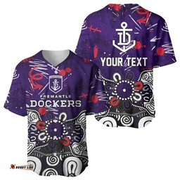 Personalized Fremantle Dockers Baseball Jersey Aboriginal Dot Painting Graffiti Style TS04