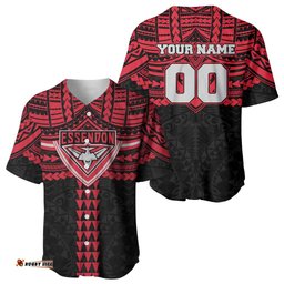Personalized Essendon Bombers Baseball Jersey Polynesian Tribal Pattern Heritage Football TS04