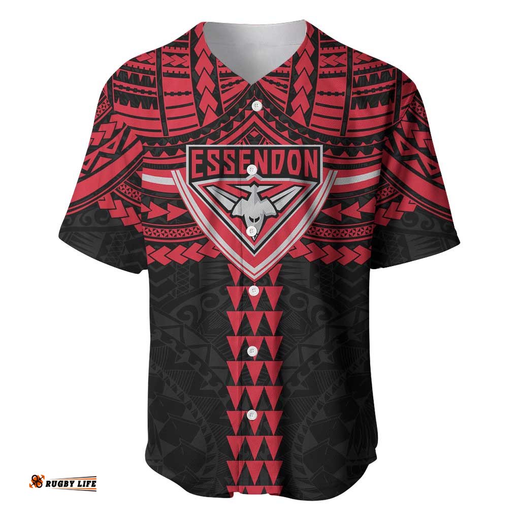 Personalized Essendon Bombers Baseball Jersey Polynesian Tribal Pattern Heritage Football TS04