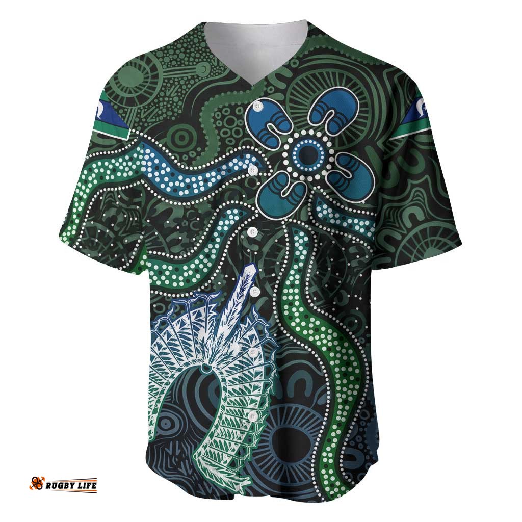 Torres Strait Islands Baseball Jersey Indigenous Australian Marine Tribal Dot Art TS04