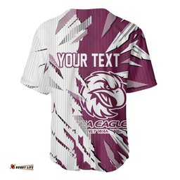 Personalized Manly Warringah Sea Eagles Baseball Jersey Dynamic Lightning Mascot Rugby Australia TS04
