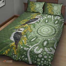 Aussie Kokaburra Golden Wattle Quilt Bed Set Aboriginal with National Color LT9