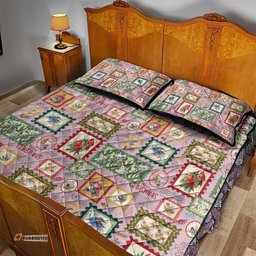Aussie Birds Christmas La La Land Quilt Bed Set Pink Vintage Stamp Edition LT9