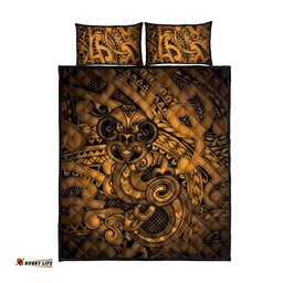 Aotearoa Maori Hei Tiki Quilt Bed Set Koura Kowhaiwhai Puhoro Motif LT9
