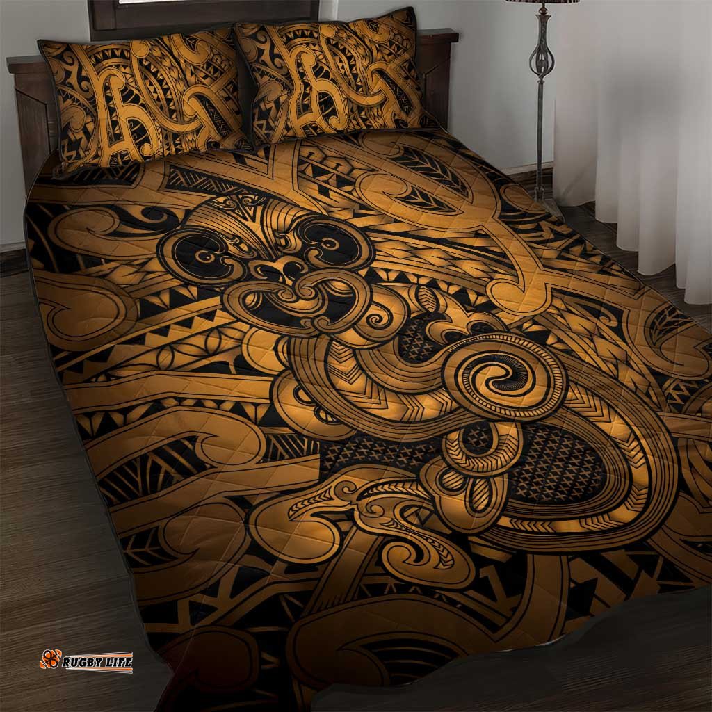Aotearoa Maori Hei Tiki Quilt Bed Set Koura Kowhaiwhai Puhoro Motif LT9