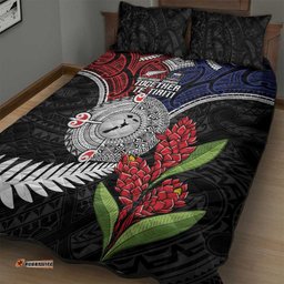 Aotearoa and Samoa Mo Te Tiriti Quilt Bed Set Tangata Moana Stand with Tangata Whenua LT9