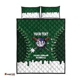 Australia 2026 Baseball Custom Quilt Bed Set Go Aussie Drip Style LT14