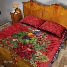 Aussie Rainbow lorikeet Quilt Bed Set Aboriginal Inspired Christmas LT9