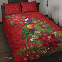 Aussie Rainbow lorikeet Quilt Bed Set Aboriginal Inspired Christmas LT9