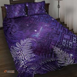 Aotearoa Taniko Matariki Quilt Bed Set Cosmic Violet LT7