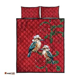 Aussie Kokaburra Waratah Christmas Quilt Bed Set Aboriginal Dots Painting LT9