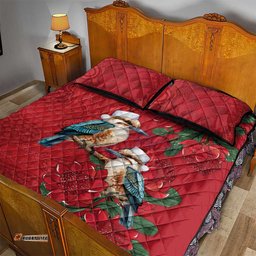 Aussie Kokaburra Waratah Christmas Quilt Bed Set Aboriginal Dots Painting LT9