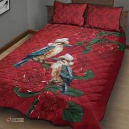 Aussie Kokaburra Waratah Christmas Quilt Bed Set Aboriginal Dots Painting LT9