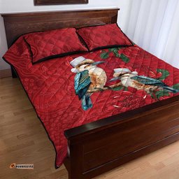 Aussie Kokaburra Waratah Christmas Quilt Bed Set Aboriginal Dots Painting LT9
