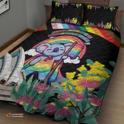 Aussia Pride Month Rainbow Koala Quilt Bed Set LT9