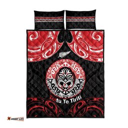 Aotearoa Toitu Te Tiriti Quilt Bed Set Haka Tiki Honour The Treaty LT14