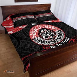 Aotearoa Toitu Te Tiriti Quilt Bed Set Haka Tiki Honour The Treaty LT14