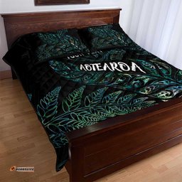 Aotearoa Personalized Lawn Bowls Maori Quilt Bed Set New Zealand Paua Shell Tribal Silver Fern LT7