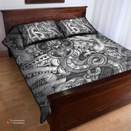 Aotearoa Maori Hei Tiki Quilt Bed Set Kiwikiwi Kowhaiwhai Puhoro Motif LT9