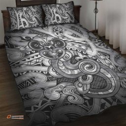 Aotearoa Maori Hei Tiki Quilt Bed Set Kiwikiwi Kowhaiwhai Puhoro Motif LT9