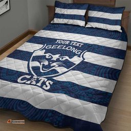 AFL Cats Football Custom Quilt Bed Set Geelong Proud Indigenous Art LT14