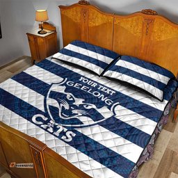 AFL Cats Football Custom Quilt Bed Set Geelong Proud Indigenous Art LT14