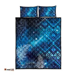 Aotearoa Taniko Matariki Quilt Bed Set Cosmic Blue LT7