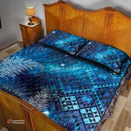 Aotearoa Taniko Matariki Quilt Bed Set Cosmic Blue LT7