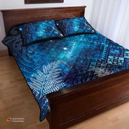 Aotearoa Taniko Matariki Quilt Bed Set Cosmic Blue LT7