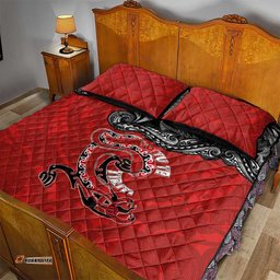 Aotearoa Toitu Te Tiriti Quilt Bed Set Taniwha Tribal Motifs LT03