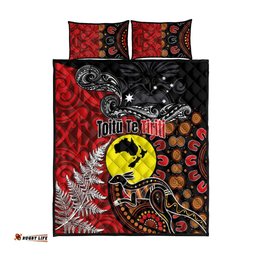 Aotearoa and Australia Toitu Te Tiriti Quilt Bed Set Honour the Treaty - Te Tiriti Is Us LT03