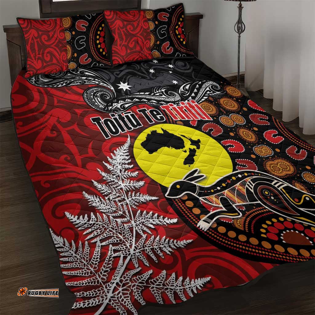 Aotearoa and Australia Toitu Te Tiriti Quilt Bed Set Honour the Treaty - Te Tiriti Is Us LT03