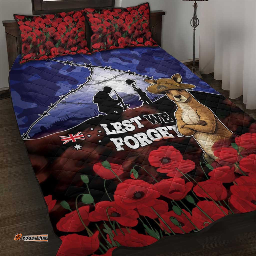 ANZAC Day Quilt Bed Set Lest We Forget DT05