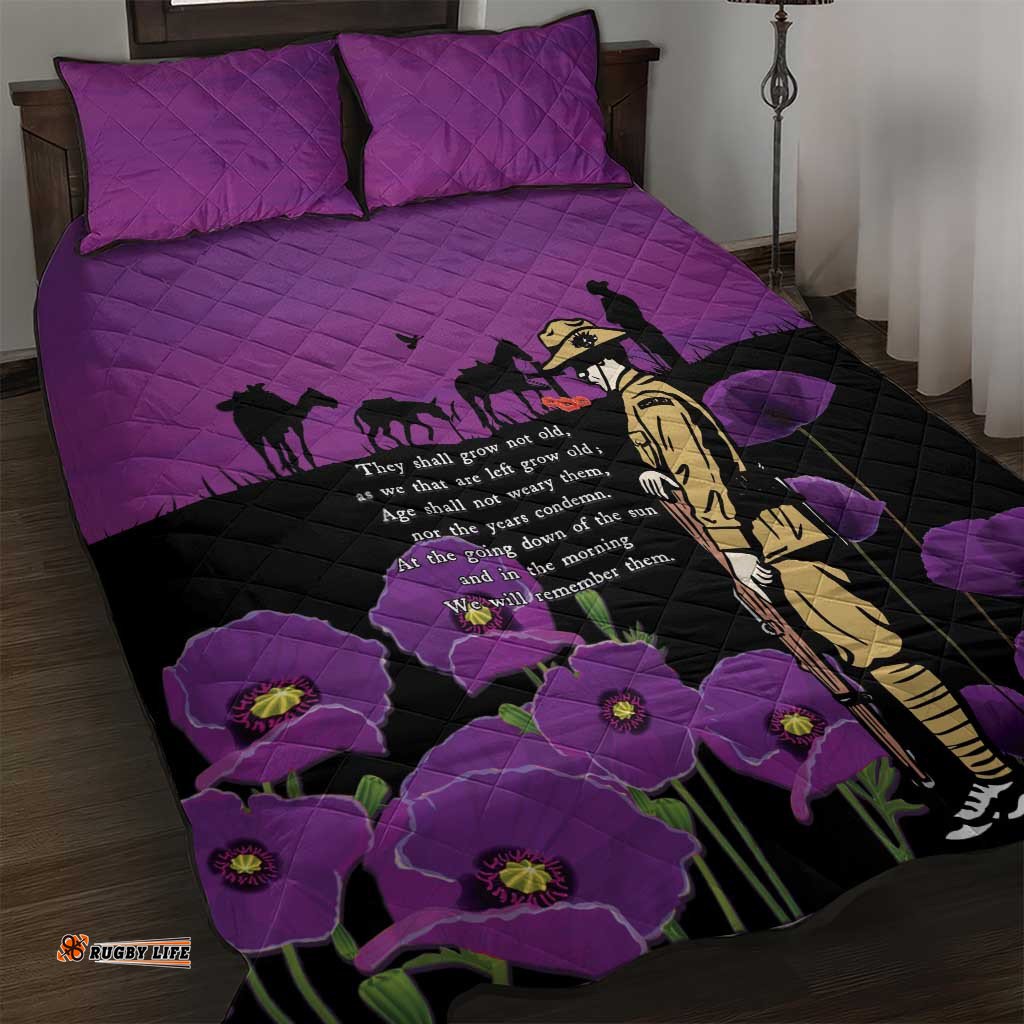 ANZAC Soldier and War Animals Quilt Bed Set We Will Remember Them LT15