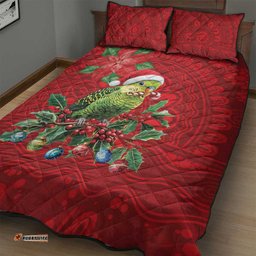 Aussie Green Budgerigar Quilt Bed Set Aboriginal Inspired Christmas LT9