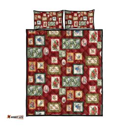 Aussie Birds Christmas La La Land Quilt Bed Set Red Vintage Stamp Edition LT9