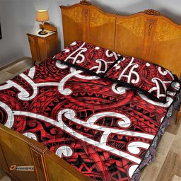 Aotearoa Maori Kowhaiwhai Quilt Bed Set Whero Puhoro and Patiki LT9