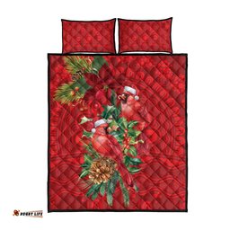 Aussie Red Cardinal Quilt Bed Set Aboriginal Inspired Christmas LT9