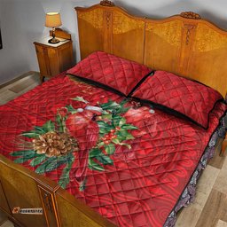 Aussie Red Cardinal Quilt Bed Set Aboriginal Inspired Christmas LT9