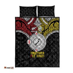 Aotearoa and Niue Mo Te Tiriti Quilt Bed Set New Zealand Honour The Treaty Ake!Ake!Ake! LT9