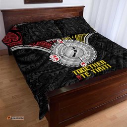 Aotearoa and Niue Mo Te Tiriti Quilt Bed Set New Zealand Honour The Treaty Ake!Ake!Ake! LT9